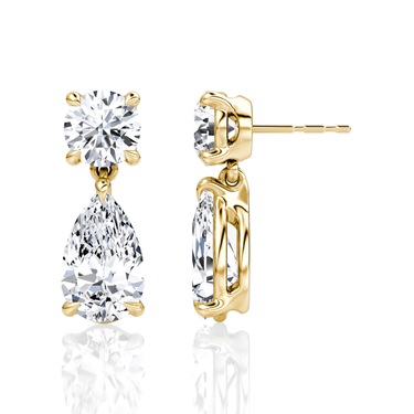 Signature Drop Earring — Yellow Gold — side view