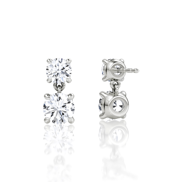 Signature Drop Earring — White Gold — back view