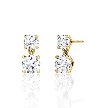 Signature Drop Earring — Yellow Gold — front view