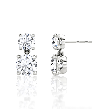 Signature Drop Earring — White Gold — side view