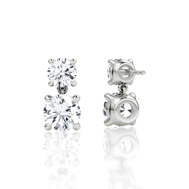 Signature Drop Earring — White Gold — back view