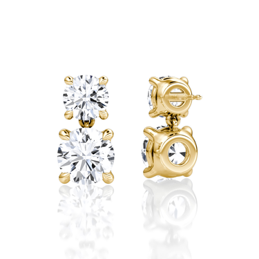 Signature Drop Earring — Yellow Gold — back view