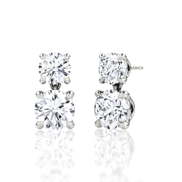 Signature Drop Earring — White Gold — front view