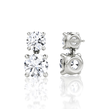 Signature Drop Earring — White Gold — back view