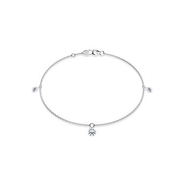 Just Brilliant Floating Station Bracelet, 18K white gold, front view.