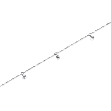 Just Brilliant Floating Station Bracelet, 18K white gold, detail view.