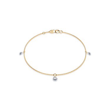 Just Brilliant Floating Station Bracelet, 18K yellow gold, front view.