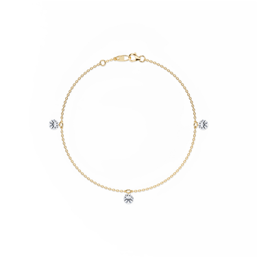 Just Brilliant Floating Station Bracelet, 18K yellow gold, top view.
