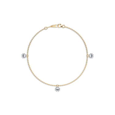 Just Brilliant Floating Station Bracelet, 18K yellow gold, top view.