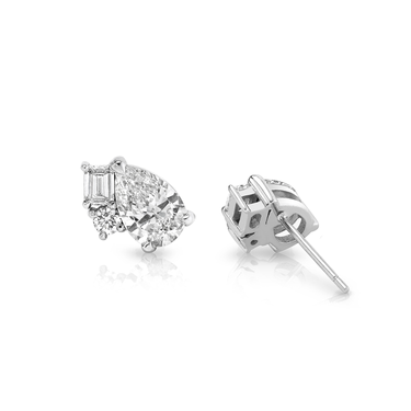 Just Brilliant Chateau Stud, 18K white gold, back view.