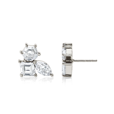 Just Brilliant Illuminate Stud, 18K white gold, side view.