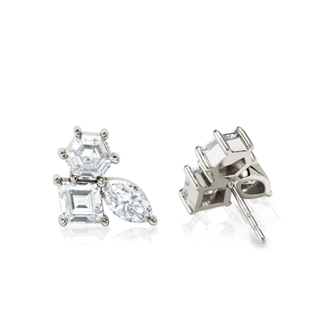 Just Brilliant Illuminate Stud, 18K white gold, back view.