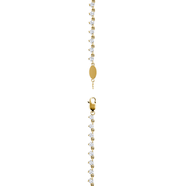 Just Brilliant Infinity Linked Tennis Necklace, 18K yellow gold, closure view.