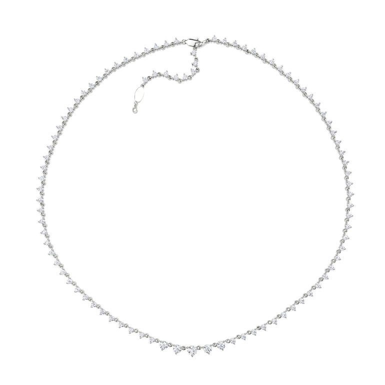 Just Brilliant Infinity Linked Tennis Necklace, 18K white gold, top view.