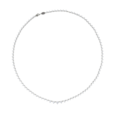 Just Brilliant Infinity Linked Tennis Necklace, 18K white gold, top additional view.