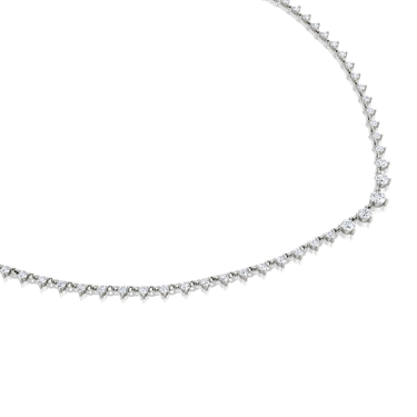 Just Brilliant Infinity Linked Tennis Necklace, 18K white gold, detail view.