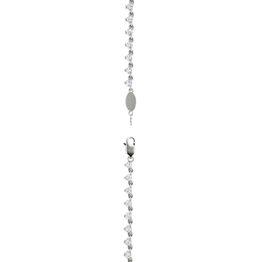 Just Brilliant Infinity Linked Tennis Necklace, 18K white gold, closure view.