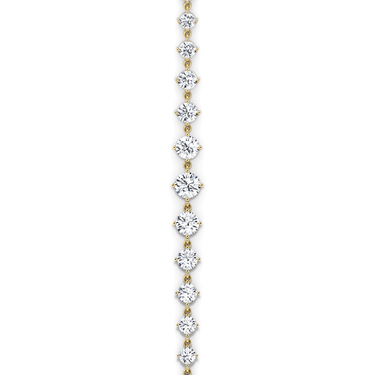Just Brilliant Full Linked Tennis Bracelet, 18K yellow gold, vertical detail view.
