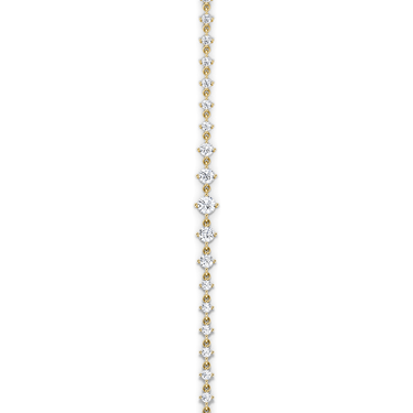 Just Brilliant Full Linked Tennis Bracelet, 18K yellow gold, vertical detail view.