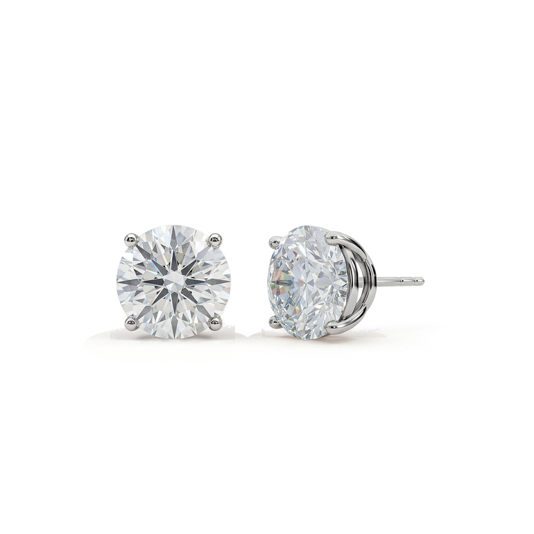 Exclusive Solitaire Stud, white gold, front view.