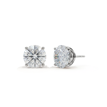 Exclusive Solitaire Stud, white gold, front view.