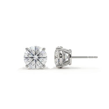 Exclusive Solitaire Stud, white gold, side view.