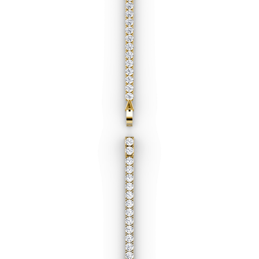 Classic Tennis Necklace in yellow gold — clasp view