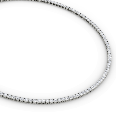 Classic Tennis Necklace in white gold — detail view
