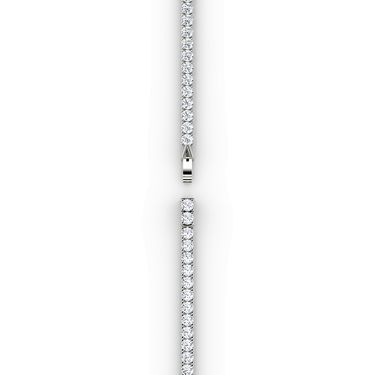 Classic Tennis Necklace in white gold — clasp view