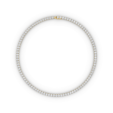 Classic Tennis Necklace in yellow gold — front view
