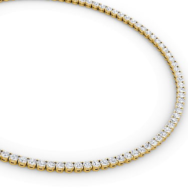 Classic Tennis Necklace in yellow gold — detail view