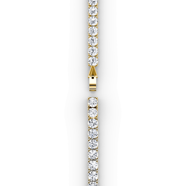 Classic Tennis Necklace in yellow gold — clasp view