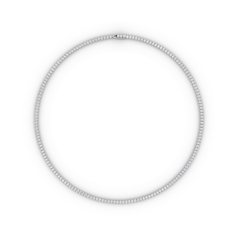 Classic Tennis Necklace in white gold — front view