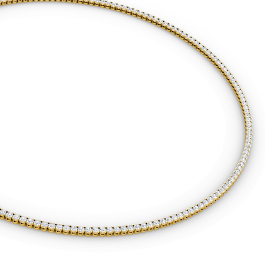 Classic Tennis Necklace in yellow gold — detail view
