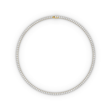 Classic Tennis Necklace in yellow gold — front view