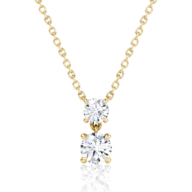 Signature Drop Necklace, yellow gold, front view