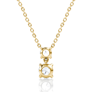 Signature Drop Necklace, yellow gold, back view