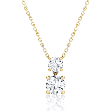Signature Drop Necklace, yellow gold, front view