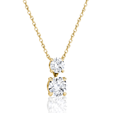 Signature Drop Necklace, yellow gold, angled view