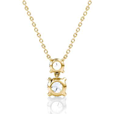 Signature Drop Necklace, yellow gold, back view