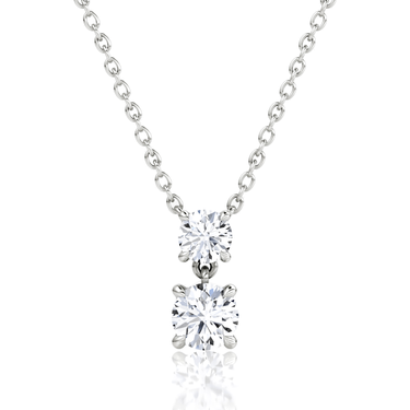 Signature Drop Necklace, white gold, front view