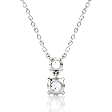 Signature Drop Necklace, white gold, back view