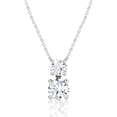 Signature Drop Necklace, white gold, front view