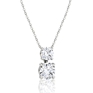 Signature Drop Necklace, white gold, angled view