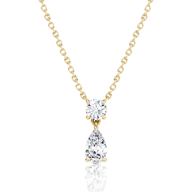 Signature Drop Necklace, yellow gold, front view