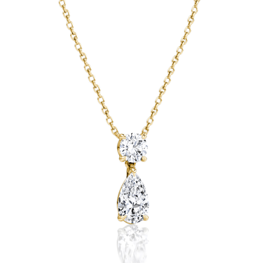 Signature Drop Necklace, yellow gold, angled view