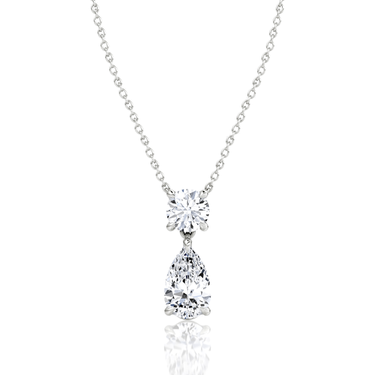Signature Drop Necklace, white gold, front view