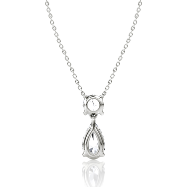 Signature Drop Necklace, white gold, back view
