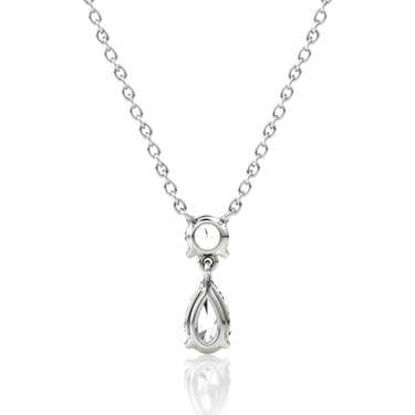 Signature Drop Necklace, white gold, back view