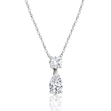 Signature Drop Necklace, white gold, angled view